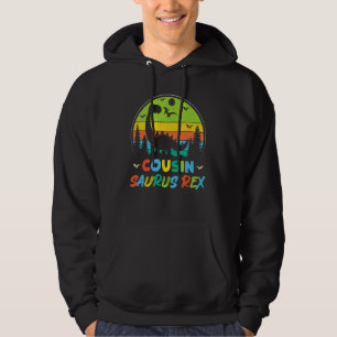 Cousin Saurus Rex Retro Dinosaur Kids  Family Vint Hoodie