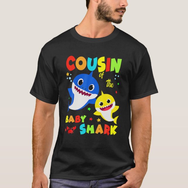 Cousin Shark Gift Cute Baby Shark Family Matching T-Shirt (Front)