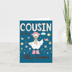 Cousin Silly Goose First Birthday Illustration Card
