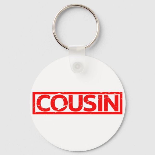 Cousin Stamp Keychain (Front)