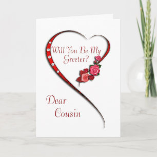 Cousin, Swirling heart Greeter invitation