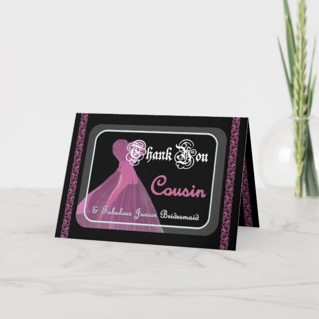 COUSIN Thank You Junior Bridesmaid - Purple Gown (Front)