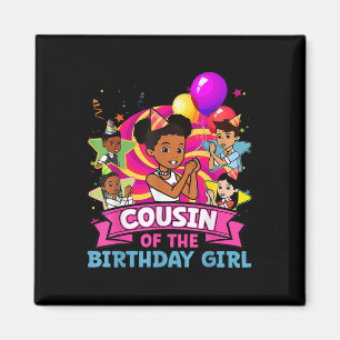 Cousin The Birthday Girl Party Pink Doll Family De Magnet