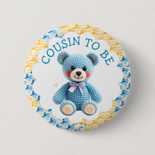 Cousin to Be   Boy's Baby Shower 2 Inch Round Button