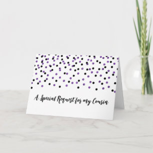 Cousin violet noir Maid of Honor Invitation
