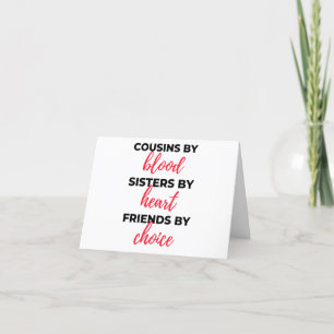 Cousins By Blood Sisters By Heart 2 Holiday Card