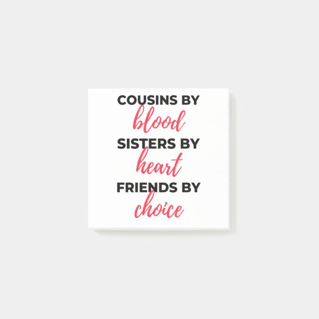 Cousins By Blood Sisters By Heart 2 Post-it Notes (Front)