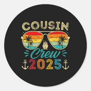 Cousins Cruise 2025 Family Group Matching Summer V Classic Round Sticker