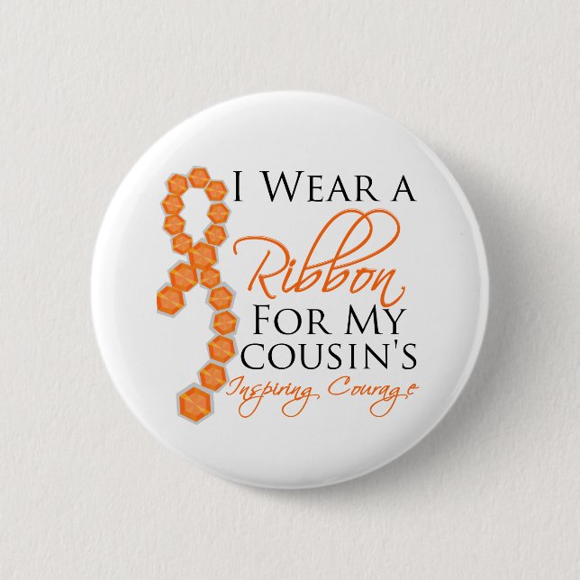 Cousin's Inspiring Courage - Leukaemia 2 Inch Round Button (Front)