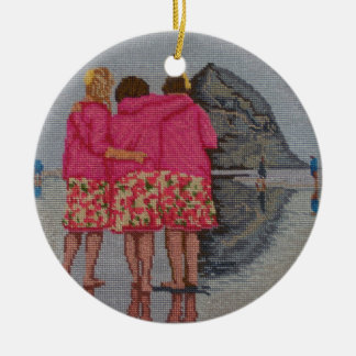 Cousins Needlepoint Ceramic Ornament