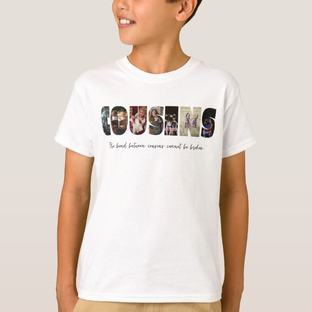 Cousins Photo Collage Kid's T-Shirt (Front)