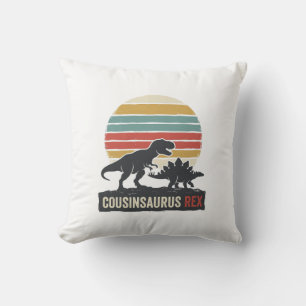Cousinsaurus Rex Funny Dinosaur Vintage Shirt Desi Throw Pillow