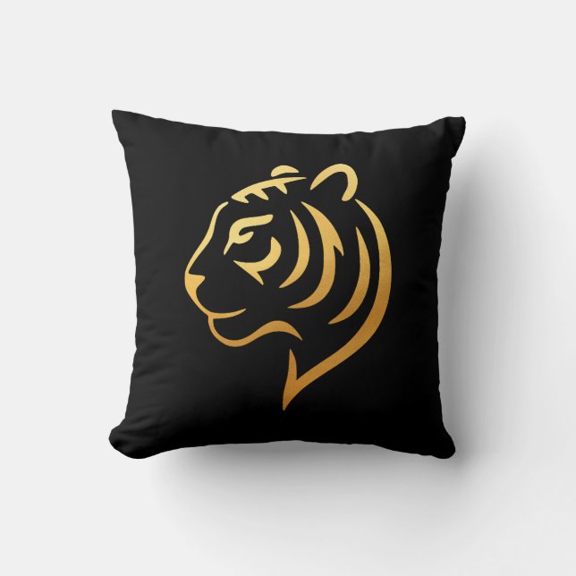 Coussin 黄金の虎 Gold Tiger – Japanese Minimalist (Recto)