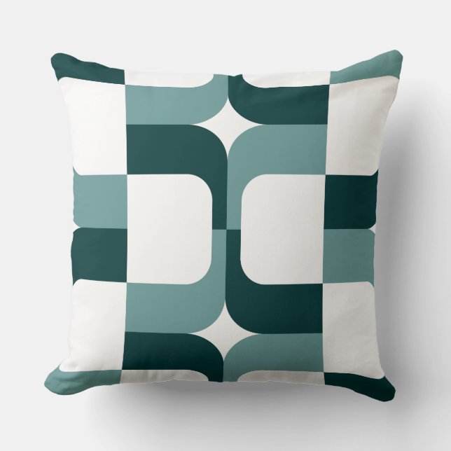 Coussin 020614 - Dk Moss Green et Ocean Green on White (Recto)