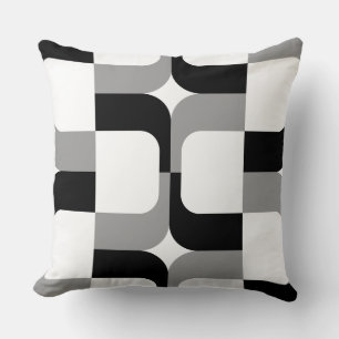 Coussin 020614 - Noir et gris sur blanc
