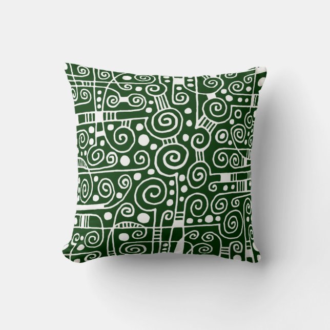 Coussin 040512 - Blanc sur vert foncé chaud (Recto)