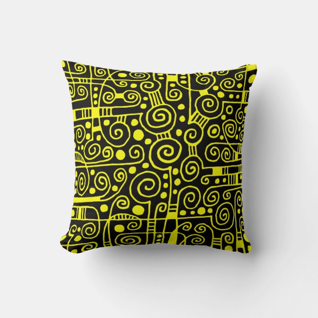 Coussin 040512 - Jaune sur noir (Recto)