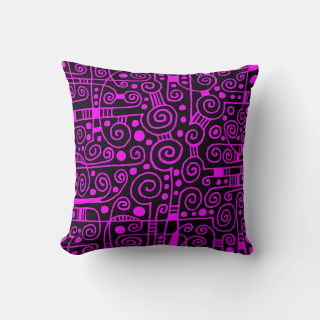 Coussin 040512 - Magenta sur noir (Recto)