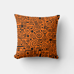 Coussin 040512 - Noir sur orange