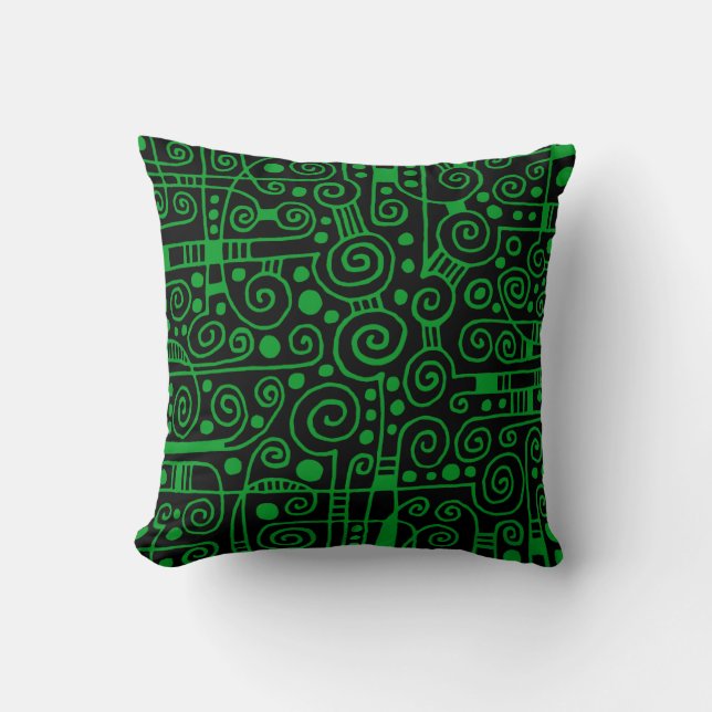 Coussin 040512 - Vert herbe sur noir (Recto)