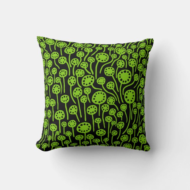 Coussin 090512 - Martian Green sur Noir (Recto)