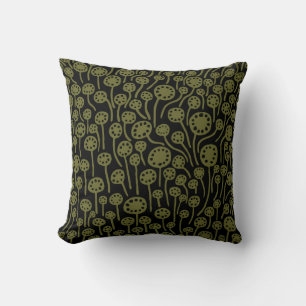 Coussin 090512 - Olive profonde sur le noir