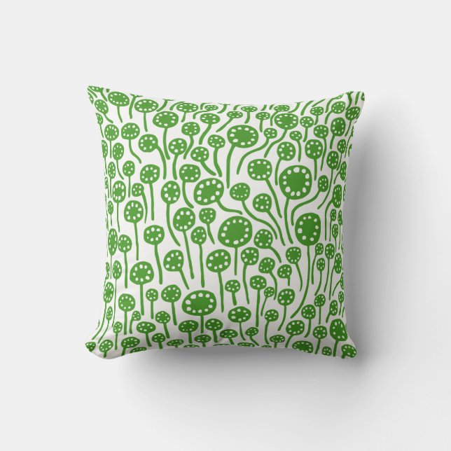 Coussin 090512 - Vert d'avocat sur le blanc (Recto)