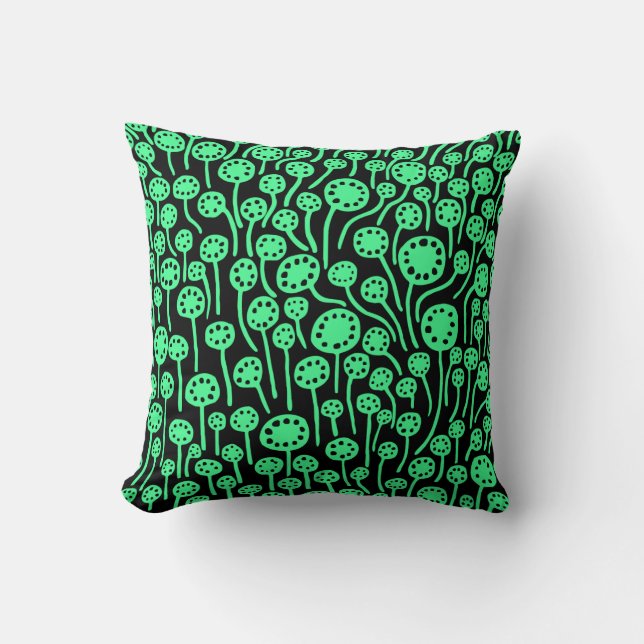Coussin 090512 - Vert menthe sur noir (Recto)