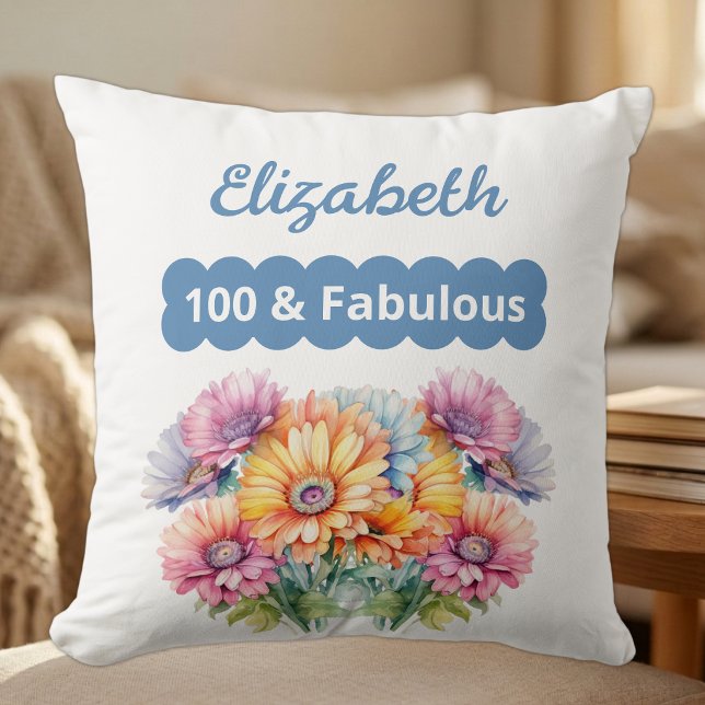 Coussin 100 & fabuleux nom fleurs de gerbera rose (Créateur téléchargé)