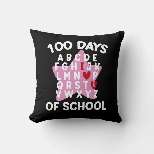 Coussin 100 Jours D'Alphabet Scolaire 100E Jour Enseignant (Recto)