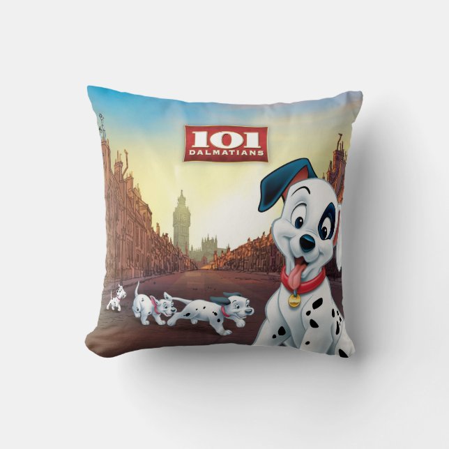 Coussin 101 Patches dalmates qui balancent sa queue (Recto)
