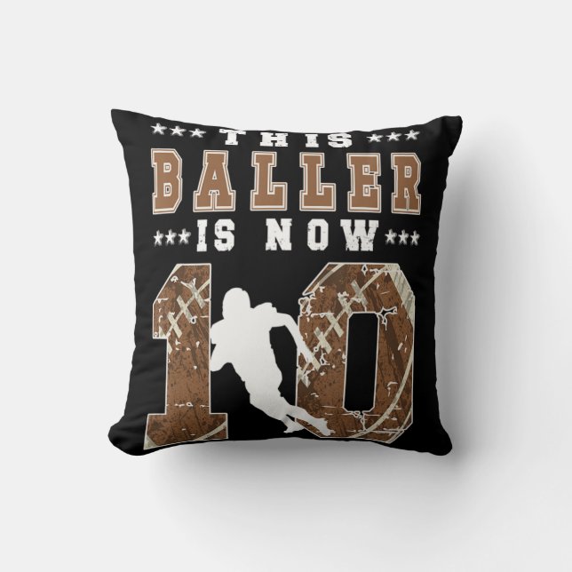 Coussin 10e anniversaire Football garçon 10 ans Football P (Recto)