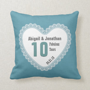 Coussin 10e Anniversaire Personnalité du coeur de dentell