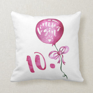 Coussin 10ème Fille d'anniversaire, cadeaux de filles