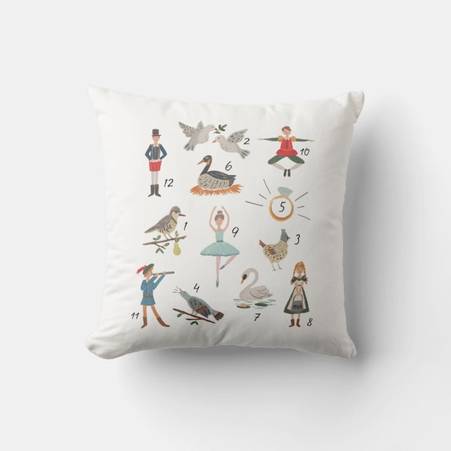 Coussin 12 jours de Noël (Recto)