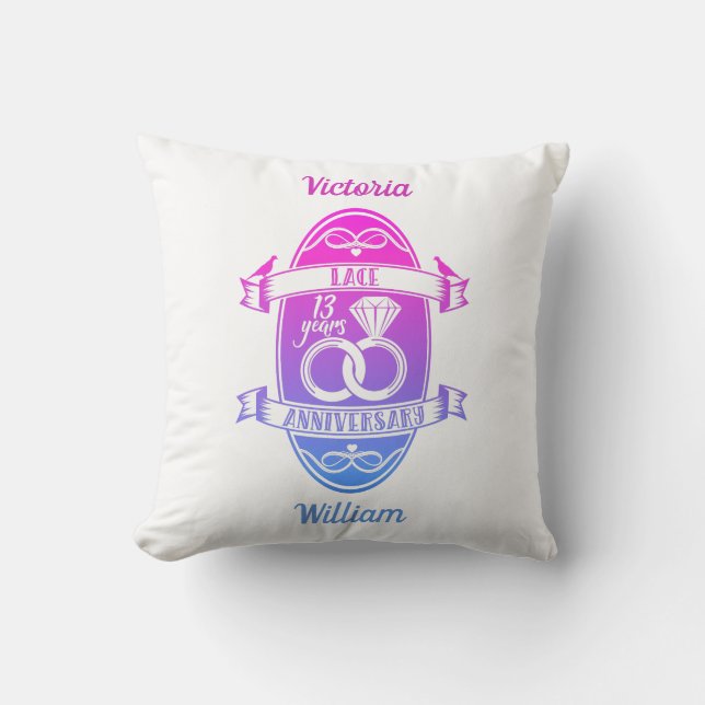 Coussin 13 ans traditionnel dentelle 13e anniversaire de m (Recto)