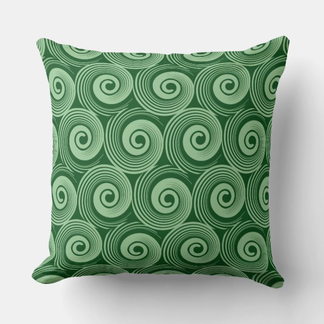 Coussin 140216 Spirales - Vert fané sur Dk Green 0a4e19 (Recto)