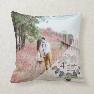 Coussin 14e anniversaire des Opals & Eléphants + Photo