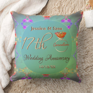 Coussin 17e anniversaire du Mariage carnélien
