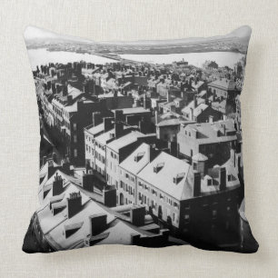 Coussin 1859 : La ville de Boston, le Massachusetts