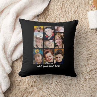 Coussin 18 photo collage add text black