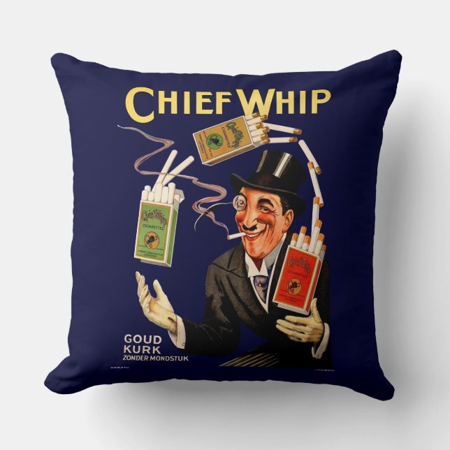 Coussin 1920 Chef Whip cigarettes et impression (Recto)