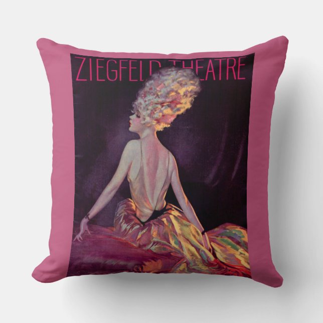 Coussin 1927 Ziegfeld Théâtre couverture art imprimé (Recto)