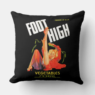 Coussin 1940s marmite étiquette pied légumes hauts légumes