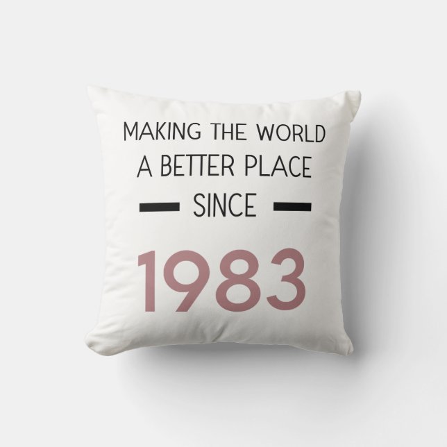 Coussin 1983 Cadeaux D'Anniversaire De 40 Ans Pour Femmes  (Recto)
