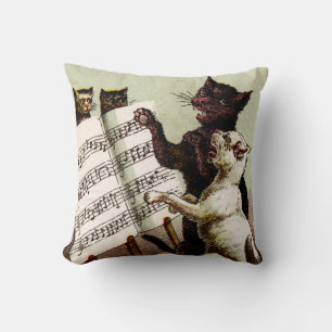 Coussin 19e C. Chats chanteurs