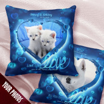 1+1 Photo Pet Love & Keepsaké, Blue Neon Hearts -