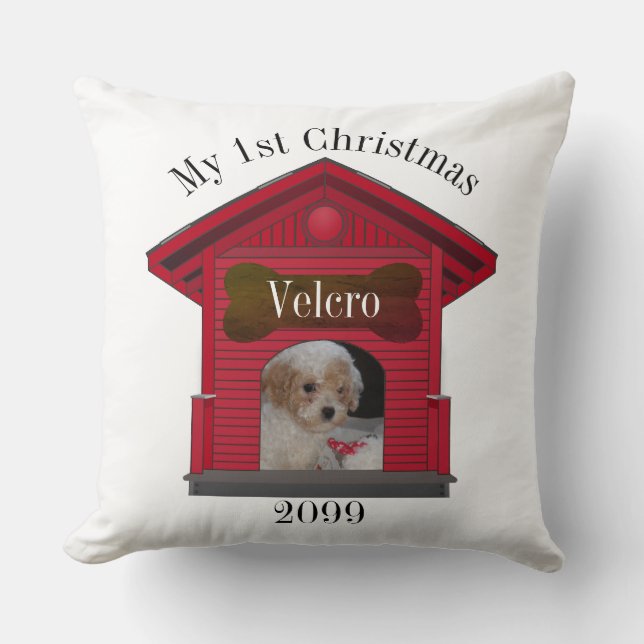 Coussin 1er Christmas Chien télécharger Photo Dog House w  (Recto)