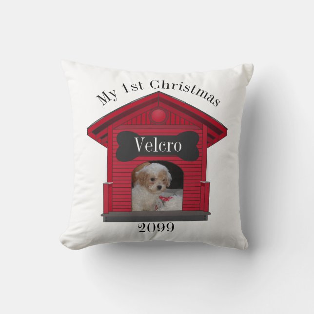 Coussin 1er Christmas Chien télécharger Photo Dog House w  (Recto)