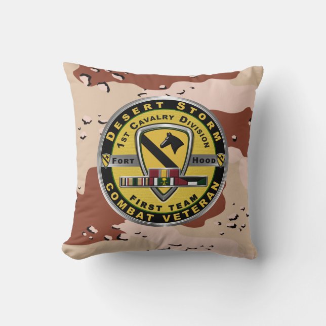 Coussin 1ère division de cavalerie Tempête du désert (Recto)
